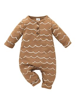 Baby Wave Print Jumpsuit Babies Rompers & Jumpsuits 211009267